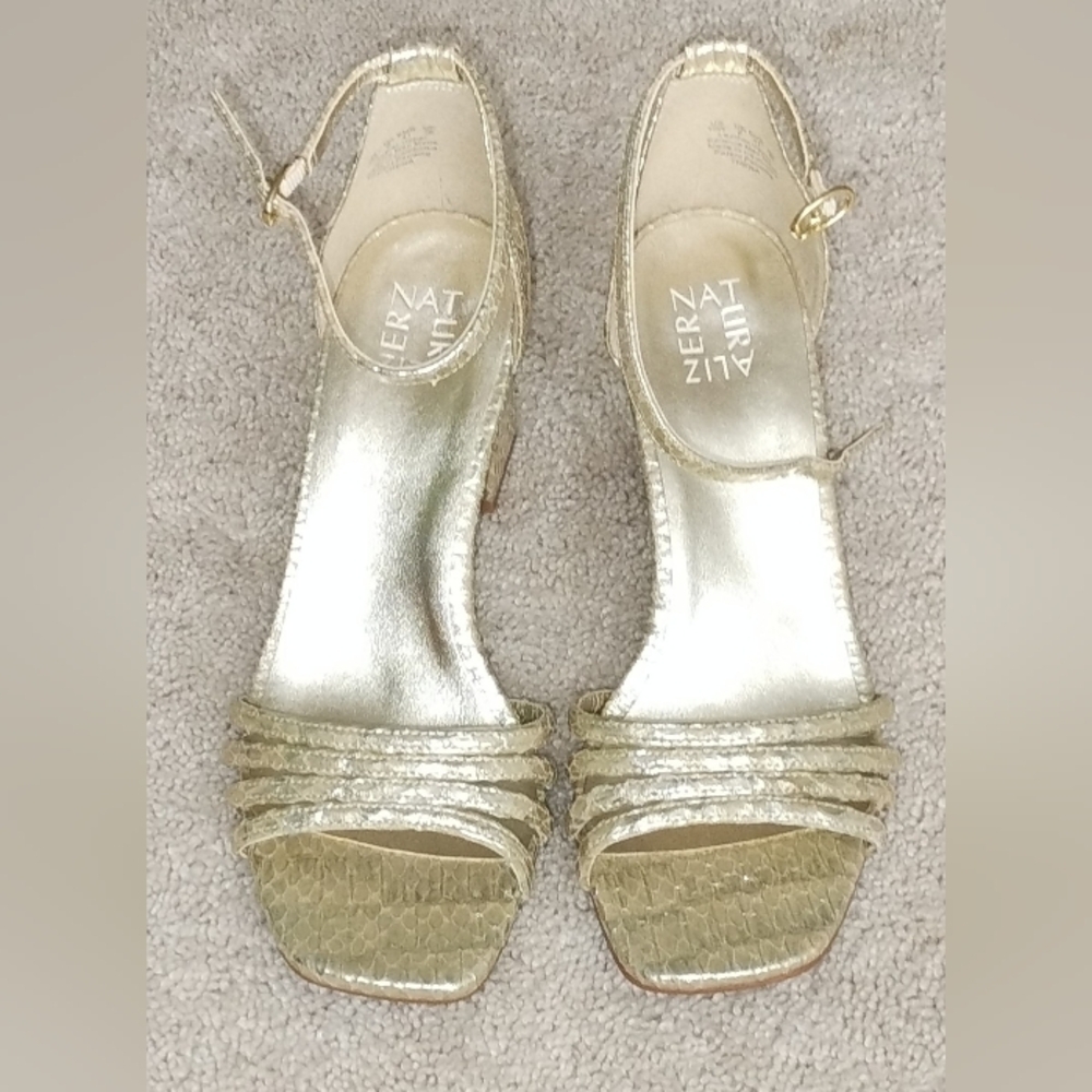 Naturalizer Thena Gold Animal Print Leather. 10W New with Box